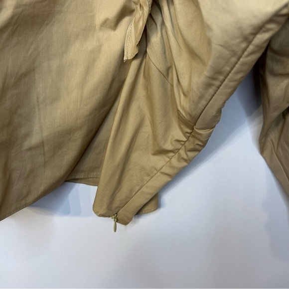 *NWT* English Factory Woven Khaki Long Sleeve Blouse with Ruffles, Size XS - Picture 5 of 9